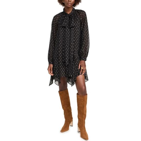 Misa Women's Black Lapis Eye Cindy Floral Mini Dress Size M - Picture 1 of 11